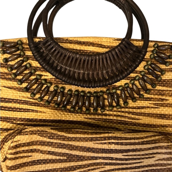 Cappelli Tiger Stripe Straw Purse.‎ - Picture 2 of 8